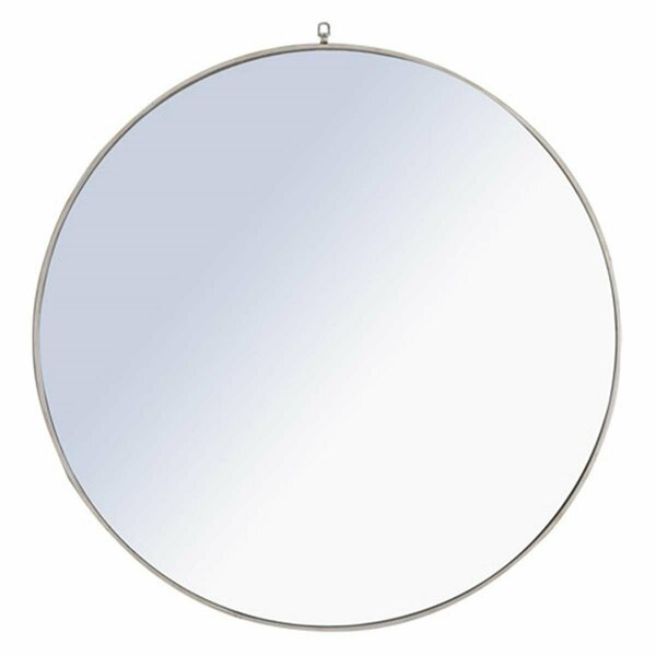 Doba-Bnt 48 in. Eternity Metal Frame Round Mirror with Decorative Hook, Silver SA2219246